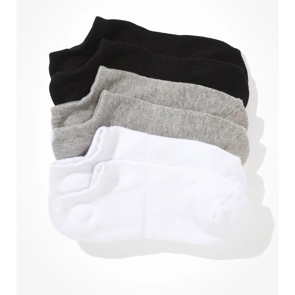 American Eagle Women's Sporty Ankle Socks 3 Pack Black White Grey One Size NWT